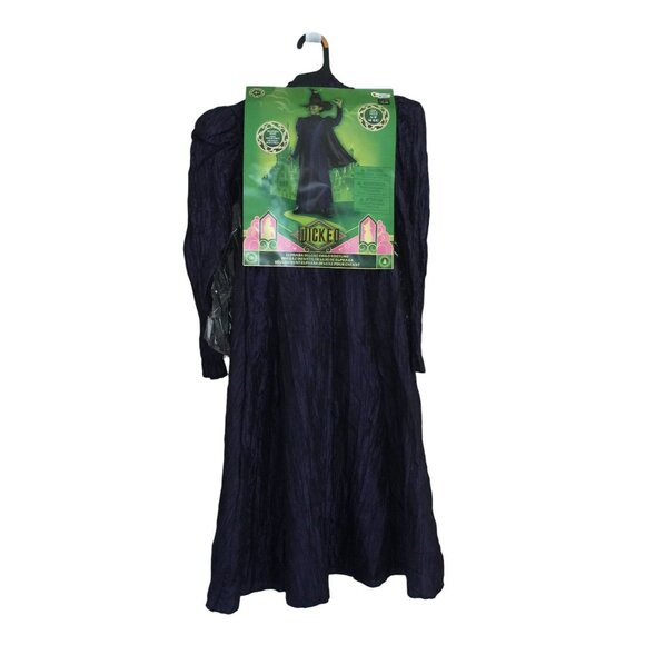 WICKED ELPHABA Deluxe Child Costume Small 4-6X Dress Cape Hat Dark Purple - Picture 1 of 4
